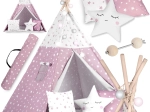Tipi infantil con luces NUKIDO – rosa con estrellitas