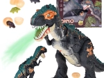 Gran dinosaurio interactivo T‑Rex con vapor, luces y sonidos, pone huevos