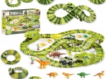 Gran pista de carreras de dinosaurios con coche y figuras