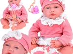 Bebé interactivo 45 cm – cuerpo blandito y conjunto rosa con chupete