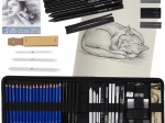 Set de dibujo y boceto de 54 piezas con estuche y bloc A5