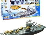 Gran portaaviones militar: set de juego con aviones y vehículos