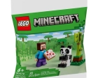 Set de construcción Minecraft Steve y panda pequeña