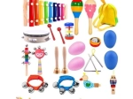 Juego musical de madera para niños 2+ con mochila, 22 piezas