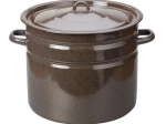 Olla esmaltada con tapa 20 l, marrón